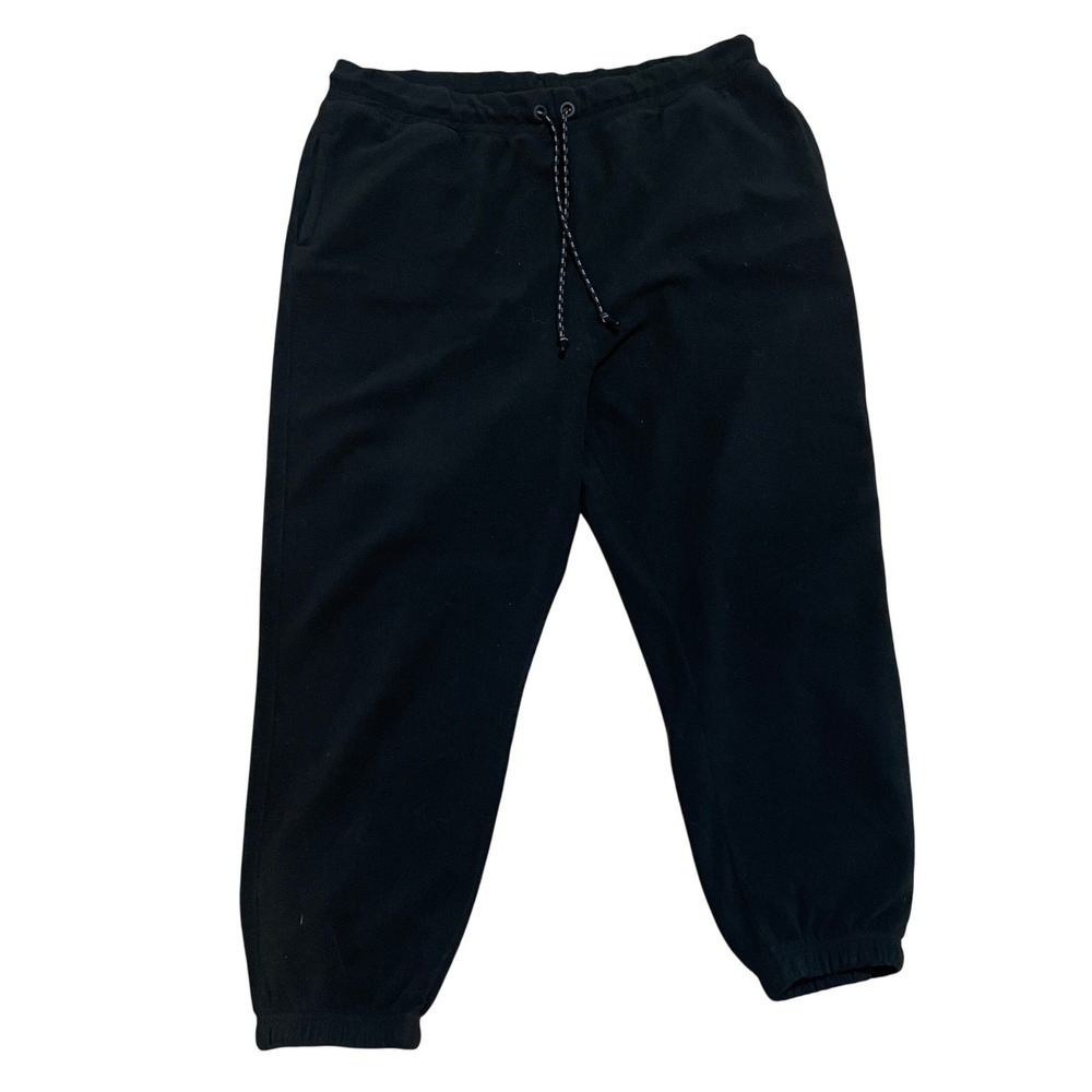 Eddie Bauer‎ Women's 2X Black Fleece Sweatpants Pull On Cozy Warm Joggers